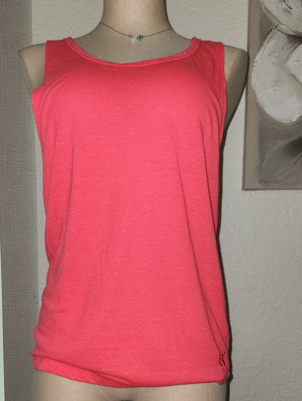 PINK Victoria's Secret Coral Pink Crewneck Tank Top